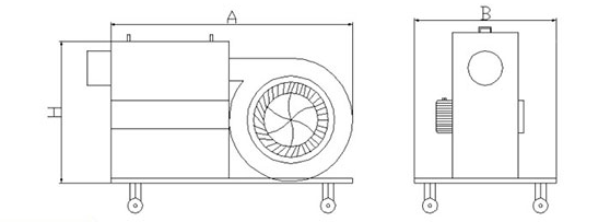 風(fēng)量型高壓熱風(fēng)機(jī)尺寸圖